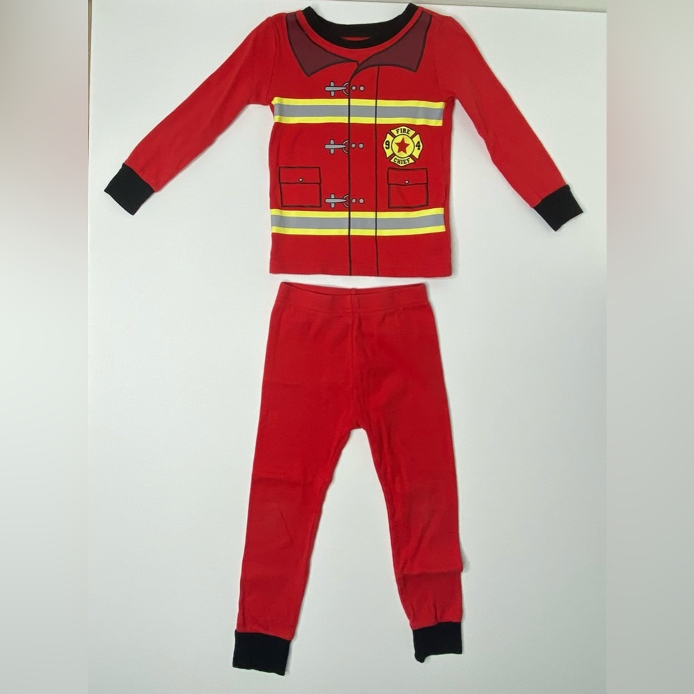 Old Navy Port Company CrewCuts Graphic T-Shirt Costume Fire Fighter Pajamas 3T - Picture 2 of 9